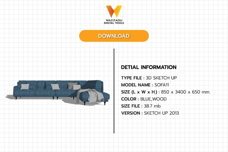 3D MODEL SKETCH UP FREE DOWNLOAD : โซฟา11 ภาพประกอบ