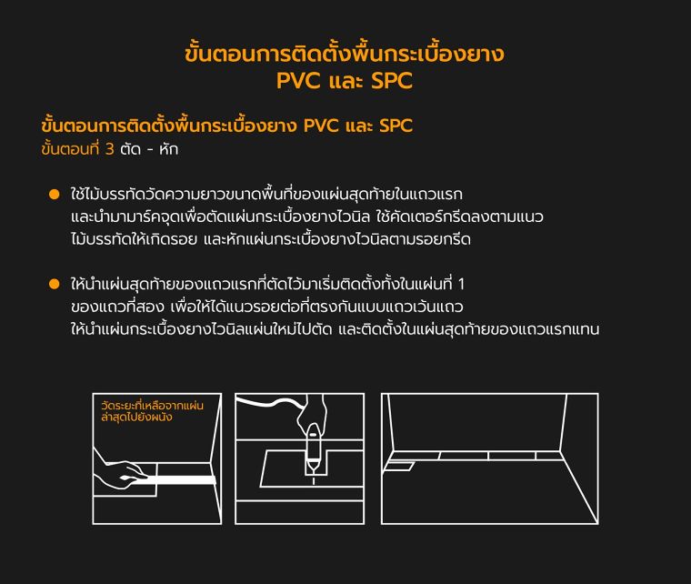 เทคนิควิธีการติดตั้งพื้นกระเบื้องยาง PVC และ SPC ภาพประกอบ