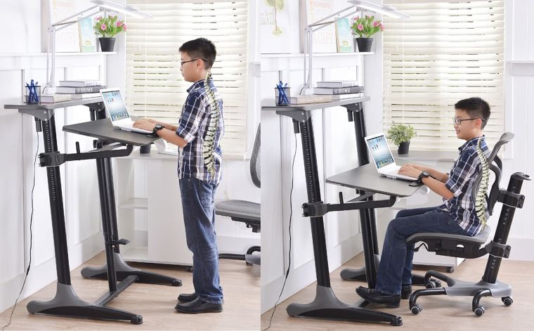 Sit and Stand working desk ! โต๊ะทำงานที่ช่วยลดอาการปวดหลัง จัดระเบียบท่านั่งให้ถูกต้อง  เด็กใช้ได้ ผู้ใหญ่ใช้ดี  ภาพประกอบ