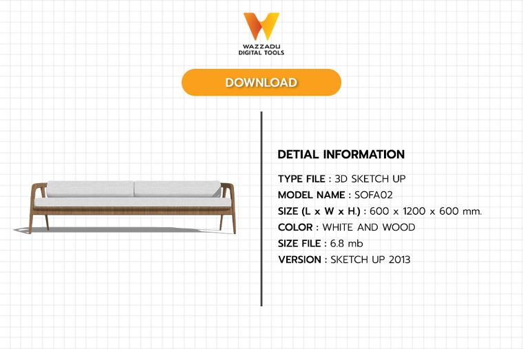 3D MODEL SKETCH UP FREE DOWNLOAD : โซฟา02 (COZY STYLE ) ภาพประกอบ