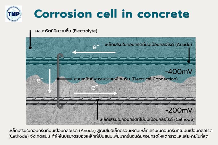 ปัญหาคอนกรีตเสริมเหล็กแตกร้าวจากสนิมเกิดขึ้นได้อย่างไร และจะส่งผลต่อโครงสร้างอาคารอย่างไรบ้าง ภาพประกอบ