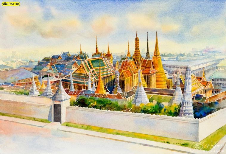 ภาพสั่งพิมพ์ภาพวาดวัดไทย
