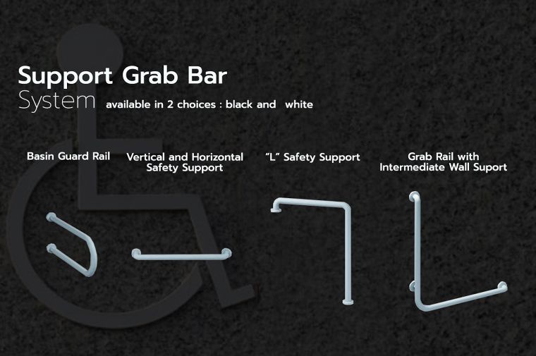 ตำแหน่งการติดตั้งราวจับ หรือราวพยุงตัว (Support Grab Bar) ในห้องน้ำ  ภาพประกอบ