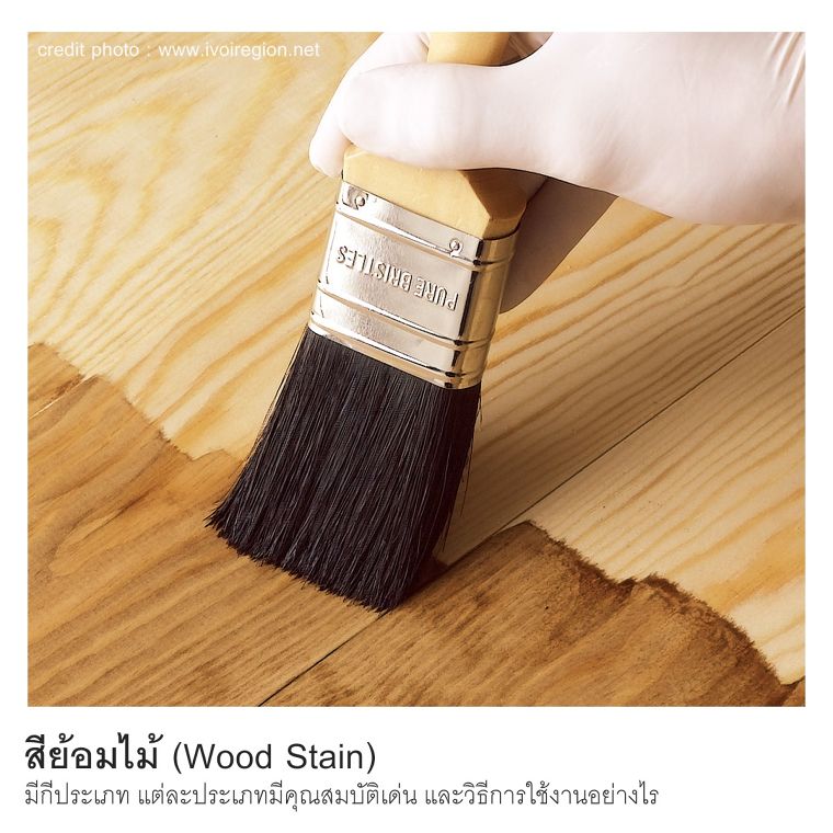 สีย้อมไม้ (Wood Stain) มีกี่ประเภท แต่ละประเภทมีคุณสมบัติเด่น และวิธีการนำไปใช้งานอย่างไร ภาพประกอบ