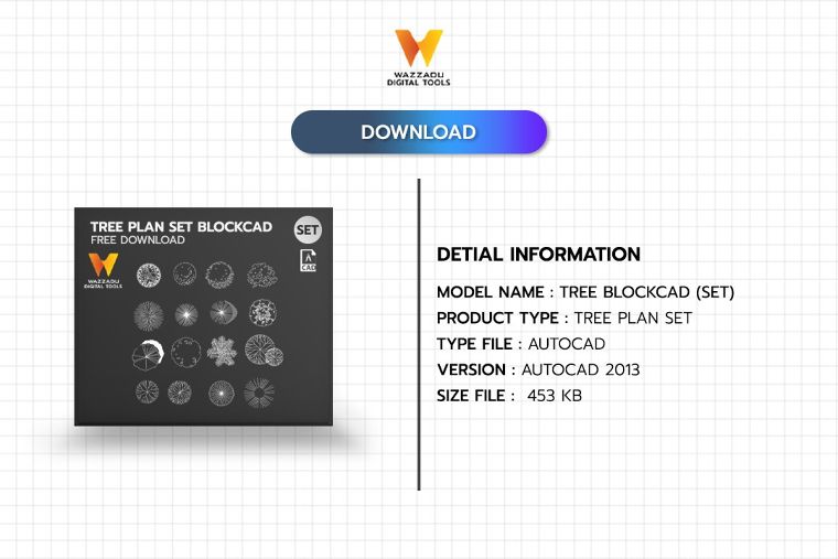 BLOCKCAD SET FREE DOWNLOAD : ชุดผังพื้นต้นไม้แบบต่างๆ (TREE PLAN SERIES 01) ภาพประกอบ