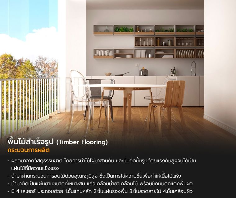 พื้นไม้สำเร็จรูป Timber Flooring คืออะไร มีคุณสมบัติในการใช้งานอย่างไร ภาพประกอบ