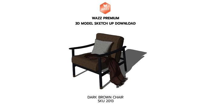 3D MODEL SKETCH UP DOWNLOAD : DARK BROWN CHAIR ภาพประกอบ