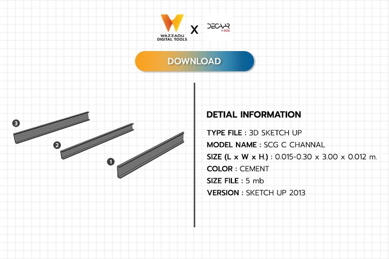 3D MODEL SKETCH UP FREE DOWNLOAD : SCG D'COR C CHANNAL  ภาพประกอบ