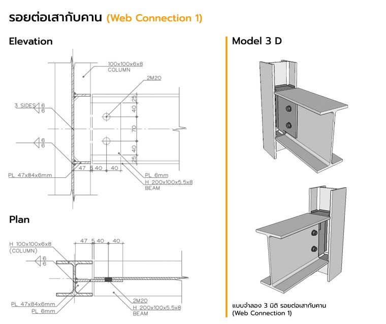 แบบรอยต่อมาตรฐาน สำหรับงานสถาปัตยกรรมโครงสร้างเหล็ก (Steel Structure Connection for Architectural) ภาพประกอบ