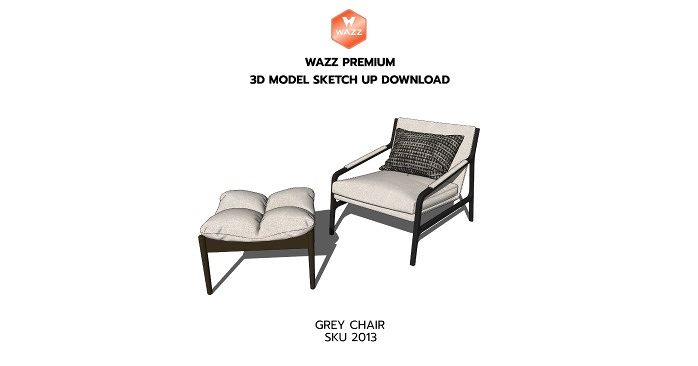 3D MODEL SKETCH UP DOWNLOAD : GREY CHAIR ภาพประกอบ