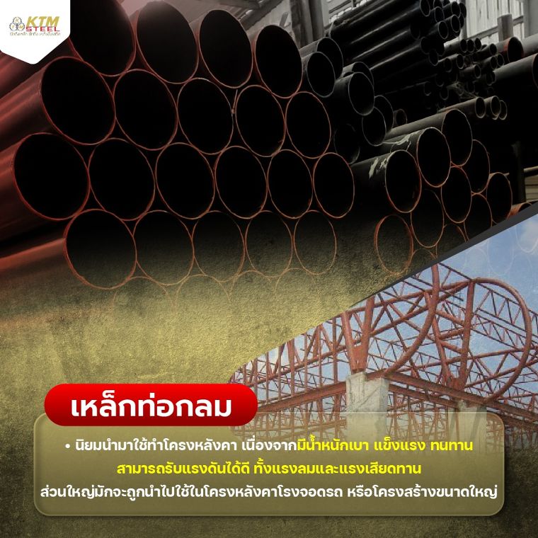 มีเหล็กประเภทไหนบ้าง ที่นิยมนำมาใช้โครงสร้างหลังคา ภาพประกอบ