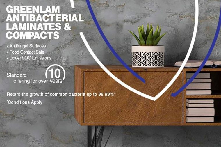 Greenlam Laminate เกรดต้านเชื้อไวรัส 99.99% วัสดุลามิเนตปิดผิวสำหรับยุค New Normal  ภาพประกอบ