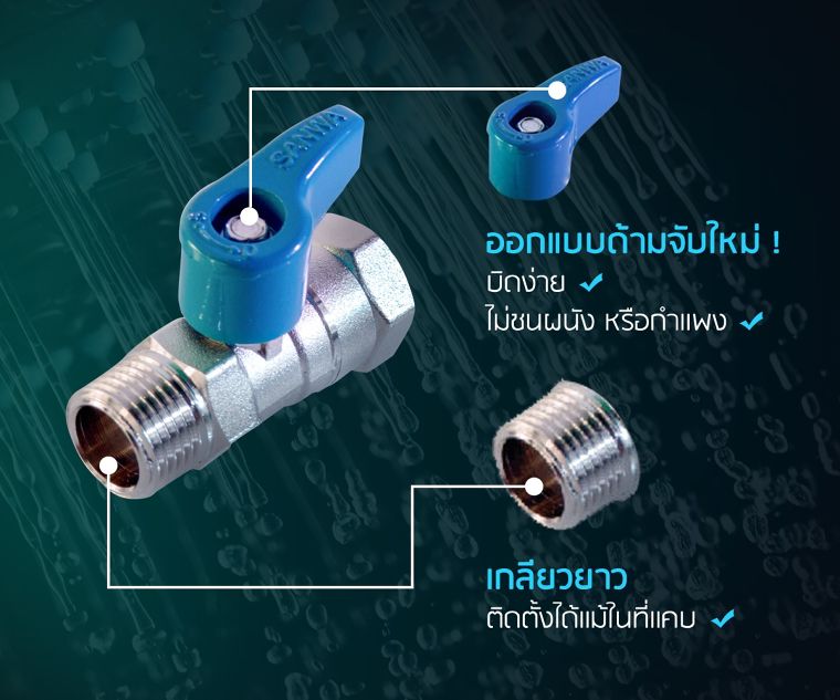 ลดแรงดัน ป้องกันรั่วซึม ด้วย มินิบอลวาล์ว SANWA ภาพประกอบ