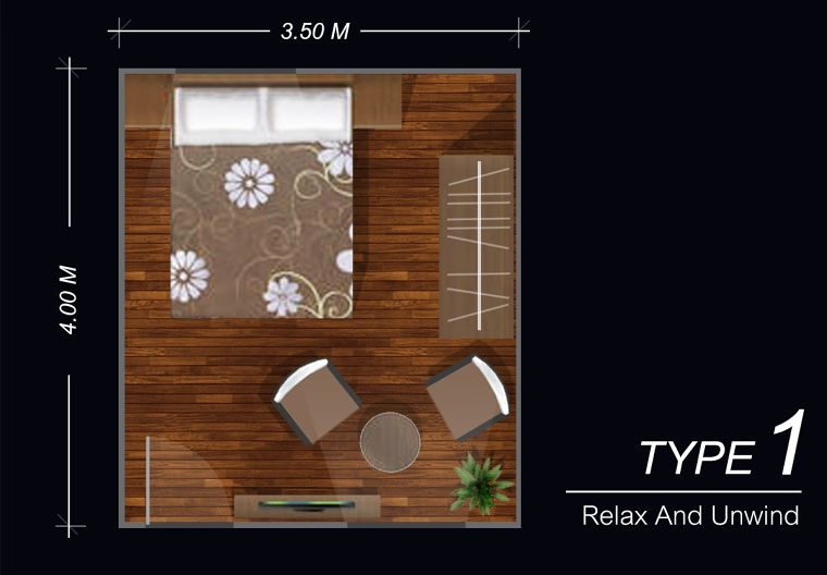 การจัด Pattern ห้องนอนขนาดเล็กในสไตล์ทรอปิคอล ให้ได้ Function การใช้งาน 4 รูปแบบ  ภาพประกอบ