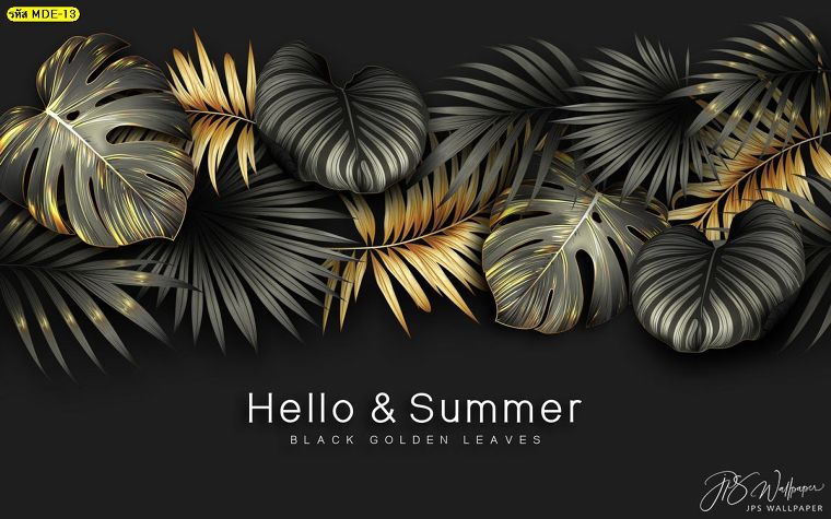 วอลเปเปอร์ลายHello&nbsp;Summer พื้นดำ
