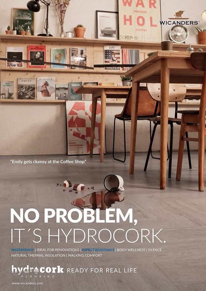 พื้นไม้คอร์ก"HydroCork Flooring"นวัตกรรมวัสดุที่มีคุณสมบัติพิเศษในการป้องกันน้ำ และคราบสกปรก  ภาพประกอบ