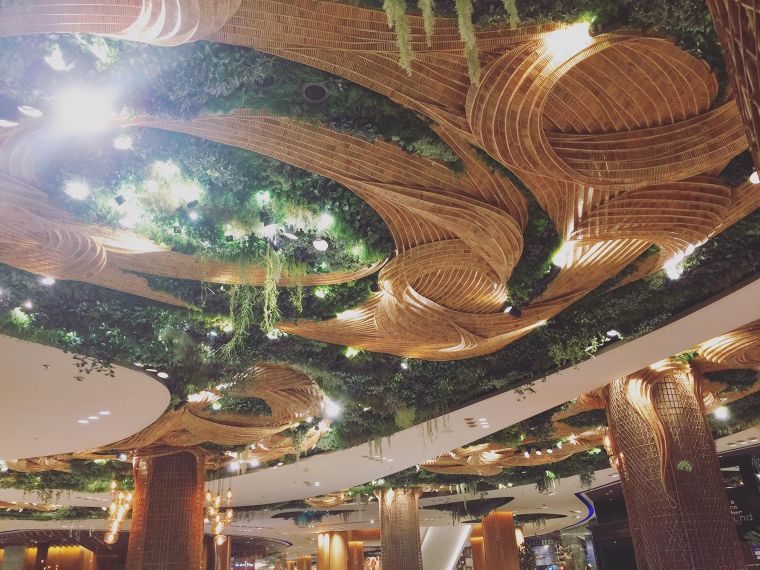 Thai Bamboo Art Decorative at Siam Paragon ภาพประกอบ