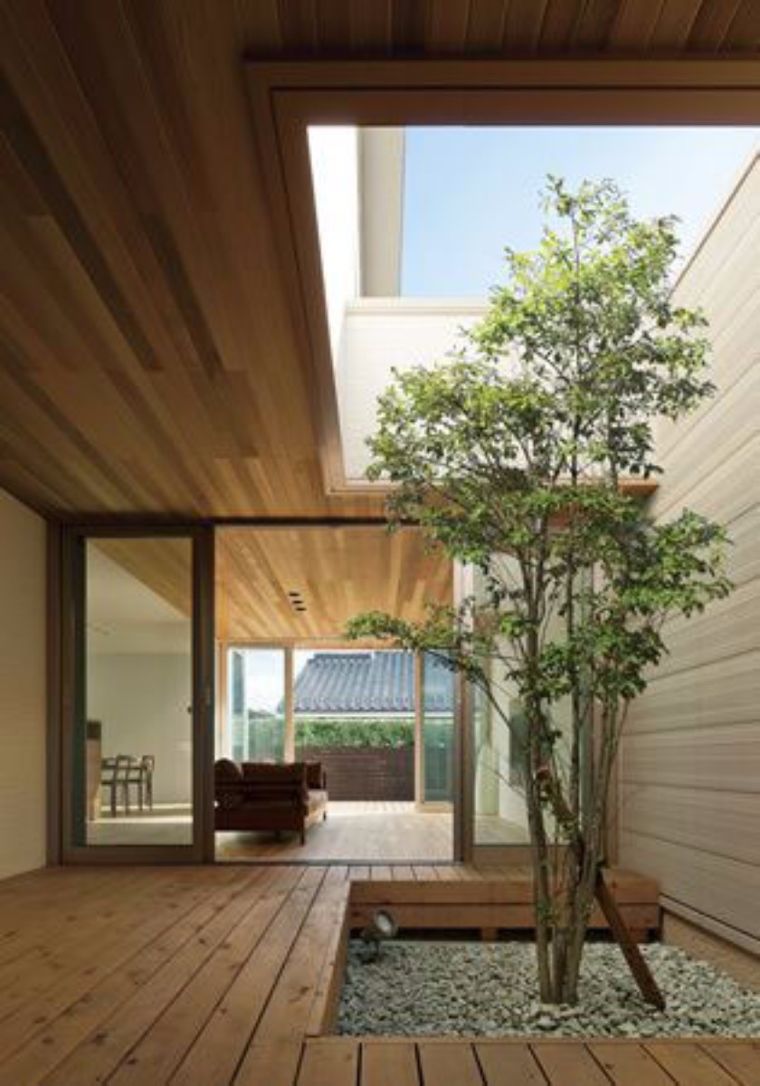 ตัวอย่างที่ 9.ไอเดียการออกแบบ พื้นที่คอร์ดกลางบ้านในสไตล์ Modern & Tropical&nbsp;